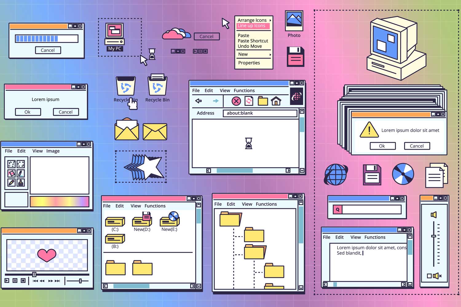 old dated website elements